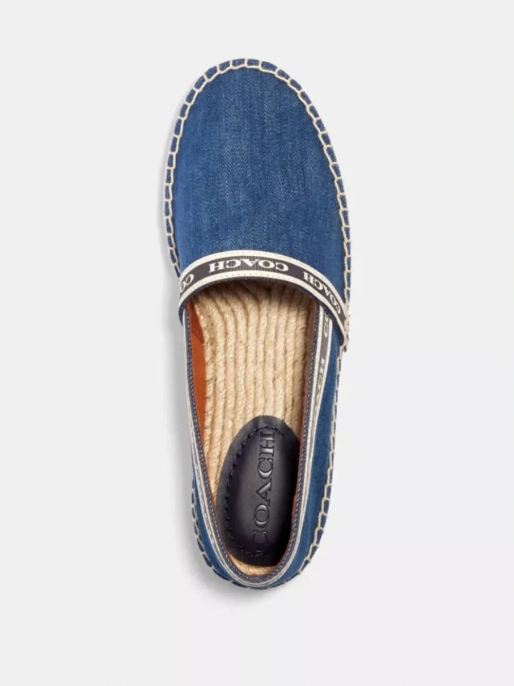 New Coach Corrie Espadrille Denim Flats